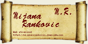 Mijana Ranković vizit kartica